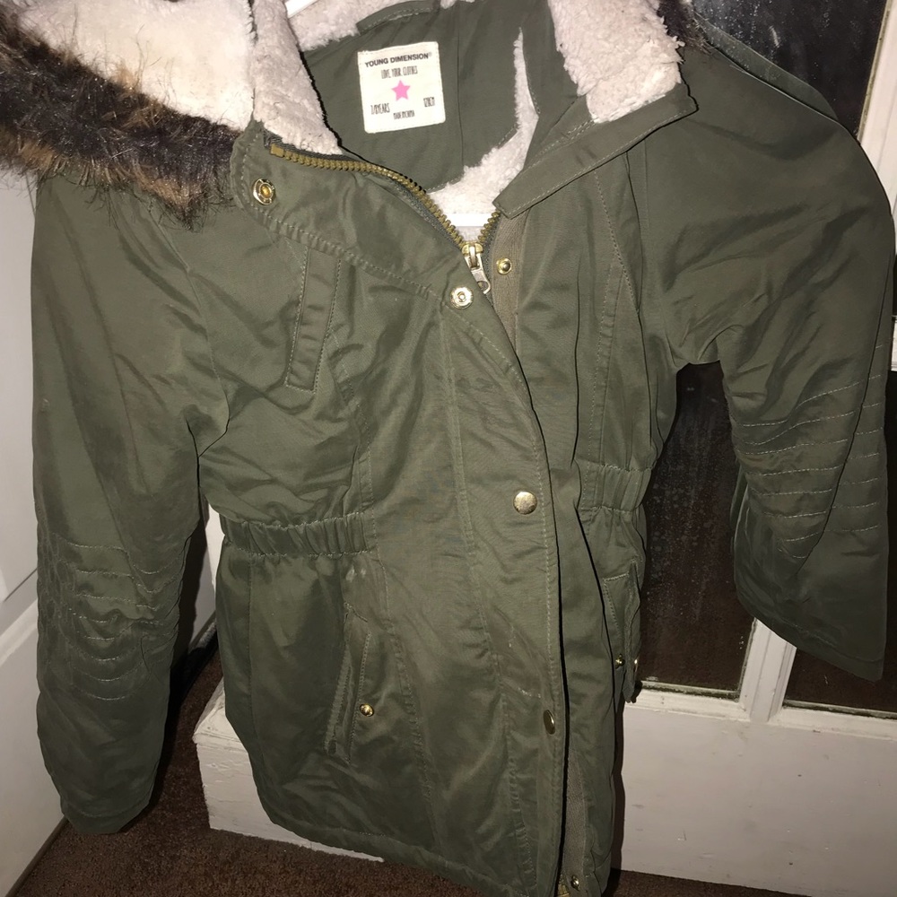 Olive green girl’s coat